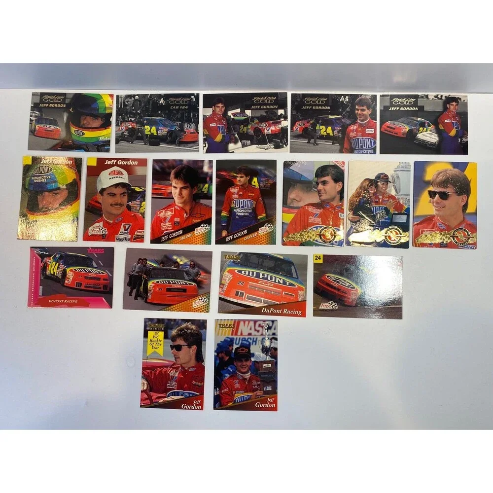 Jeff Gordon 18-Card Lot NASCAR Racing 1995 Finish Line Gold Action Packed Traks